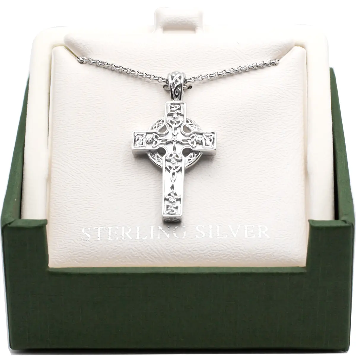 Silver Heavy Celtic Cross Necklace 4...