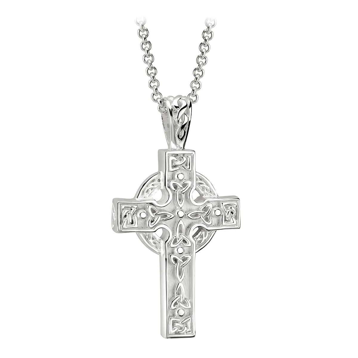 Sterling Silver Heavy Celtic Cross Pendant Medium0...