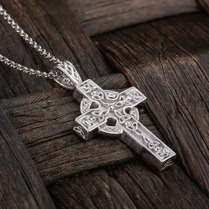 The Love Silver Collection Sterling Silver Large Crucifix Pendant Necklace  | very.co.uk