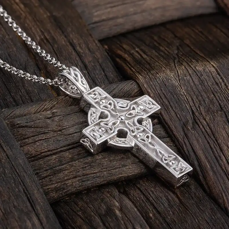 Sterling Silver Heavy Celtic Cross Pendant Medium1...