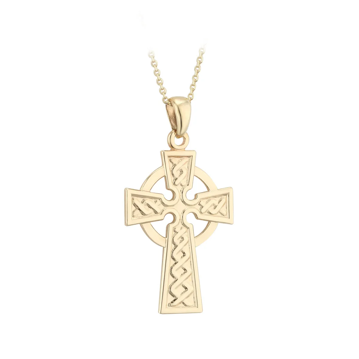 14k Gold Celtic Cross Pendant Medium0...