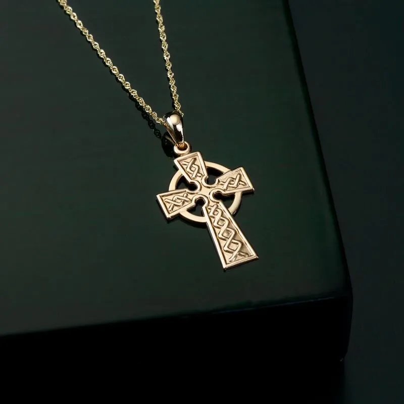 14k Gold Celtic Cross Pendant Medium1