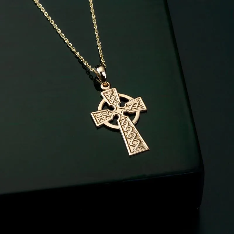 14k Gold Celtic Cross Pendant Medium1...