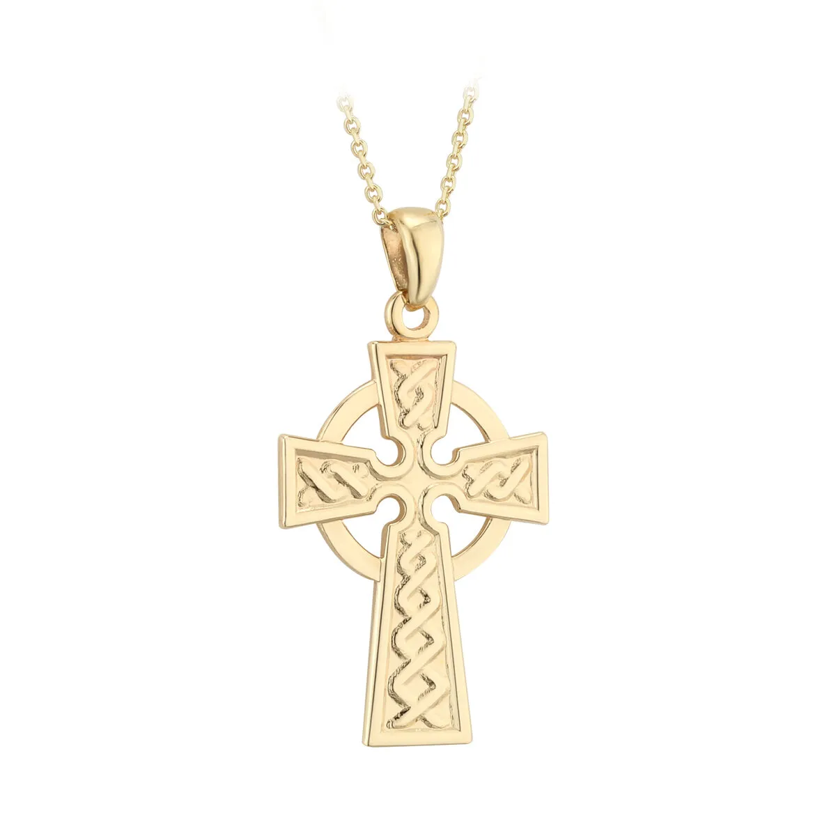 14k Gold Celtic Cross Pendant Large0