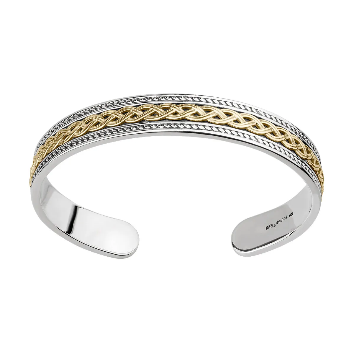 Gents 10k Gold and Silver Celtic Knot Bangle...