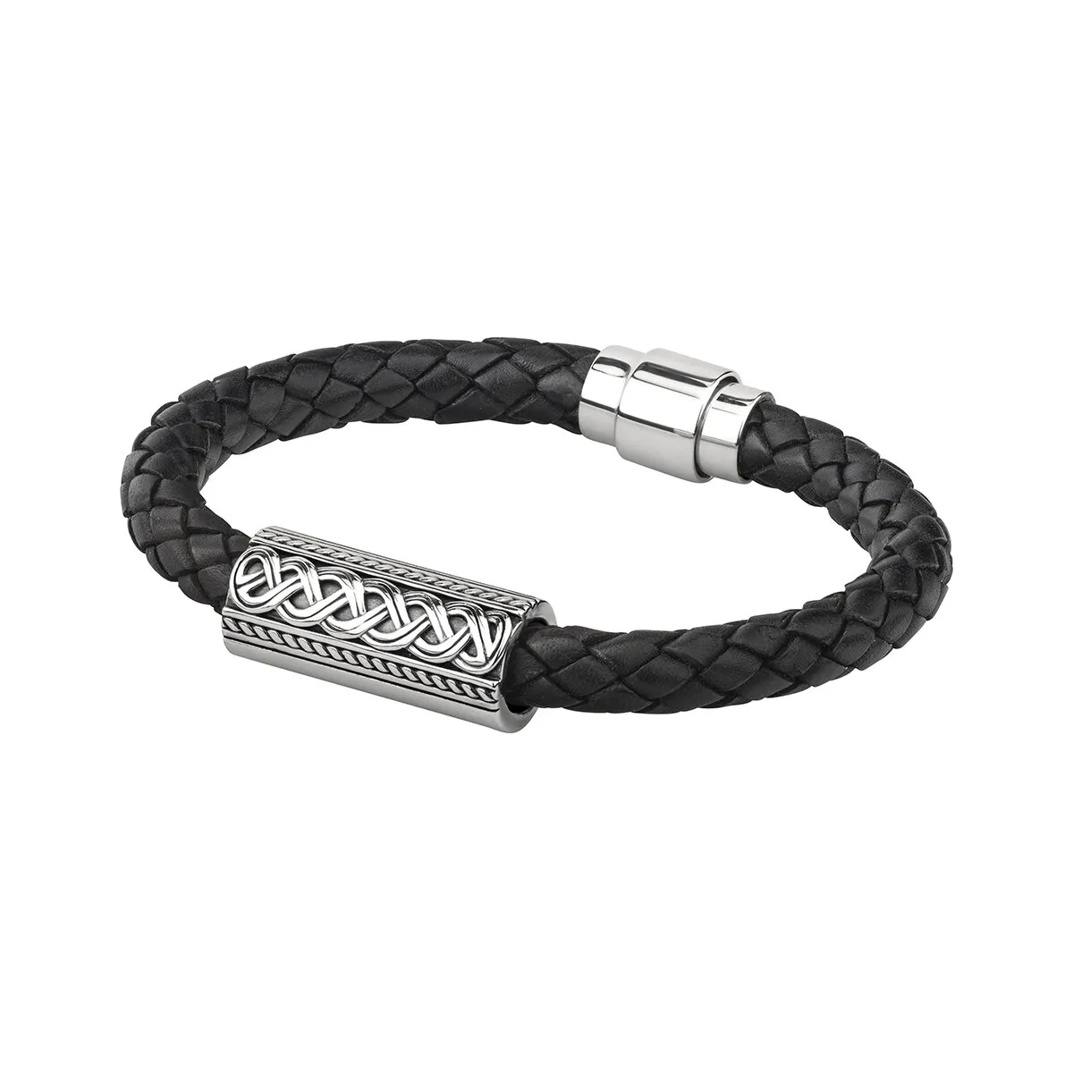 Silver Celtic Knot Leather Bracelet0