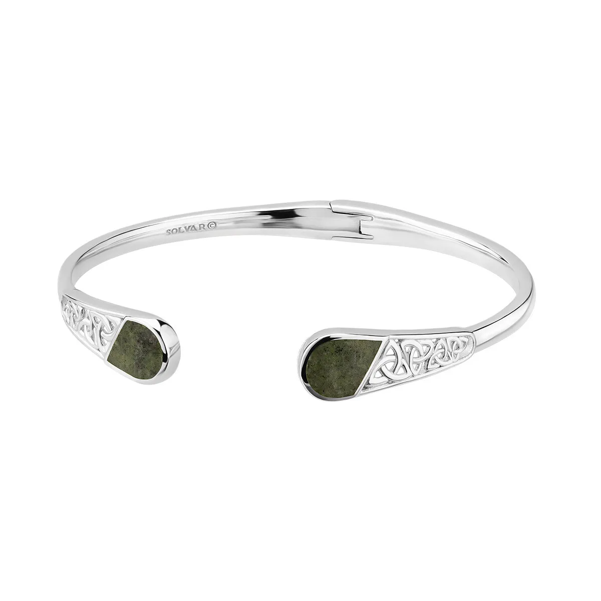 Silver Connemara Marble Trinity Knot Bangle0...