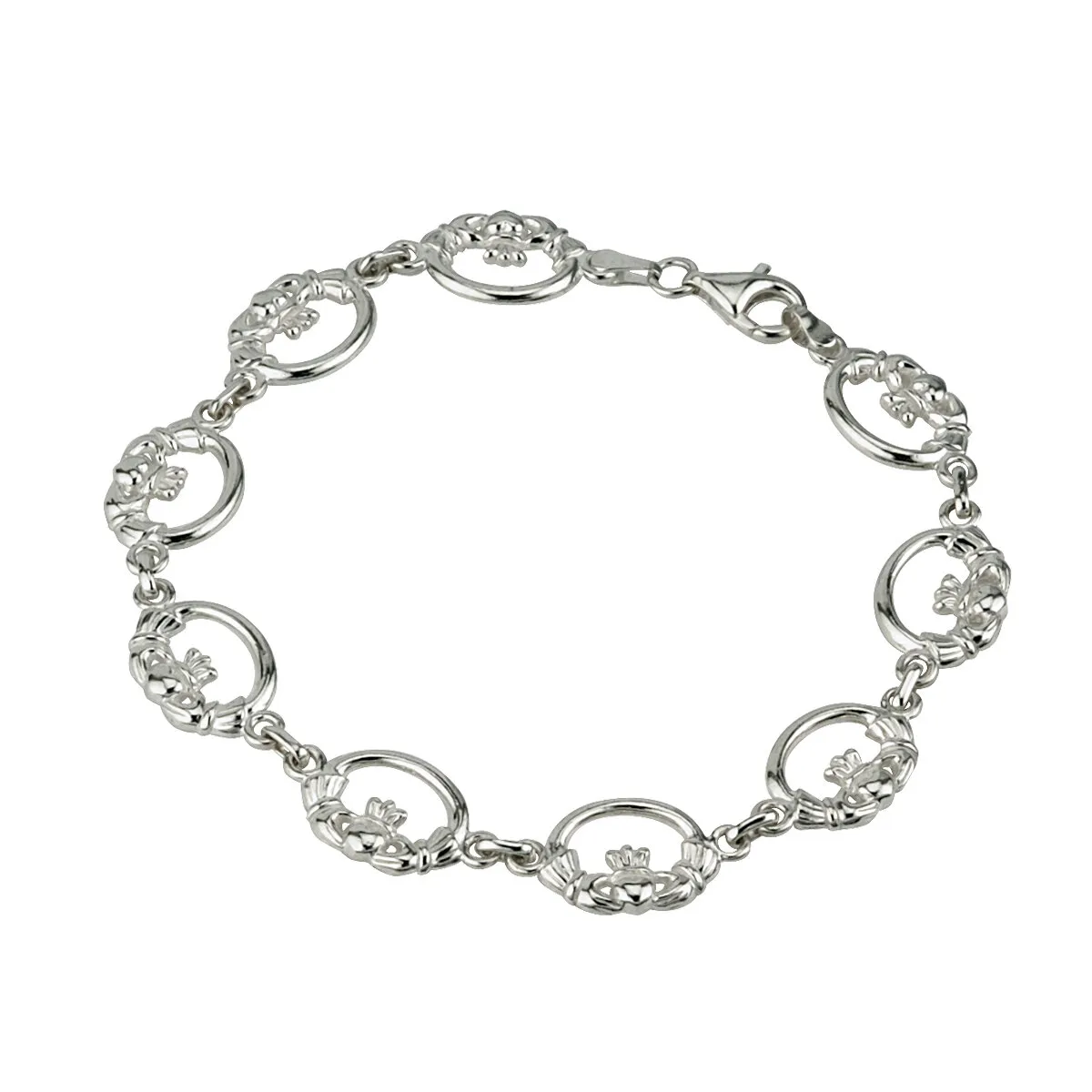 Silver Claddagh Links Bracelet