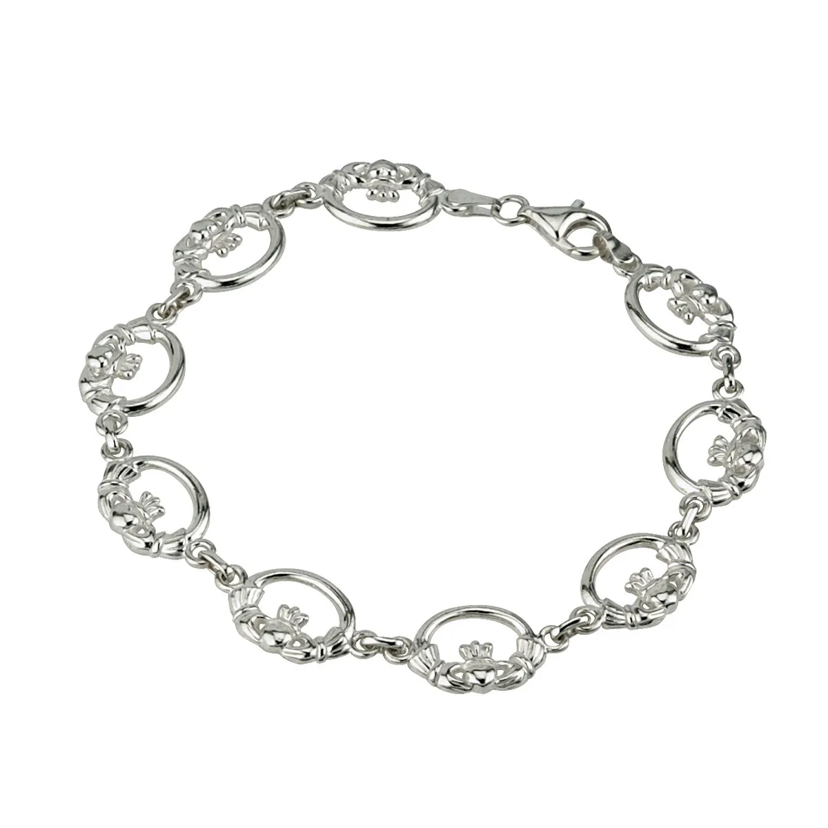 Sterling Silver Claddagh Link Bracelet...