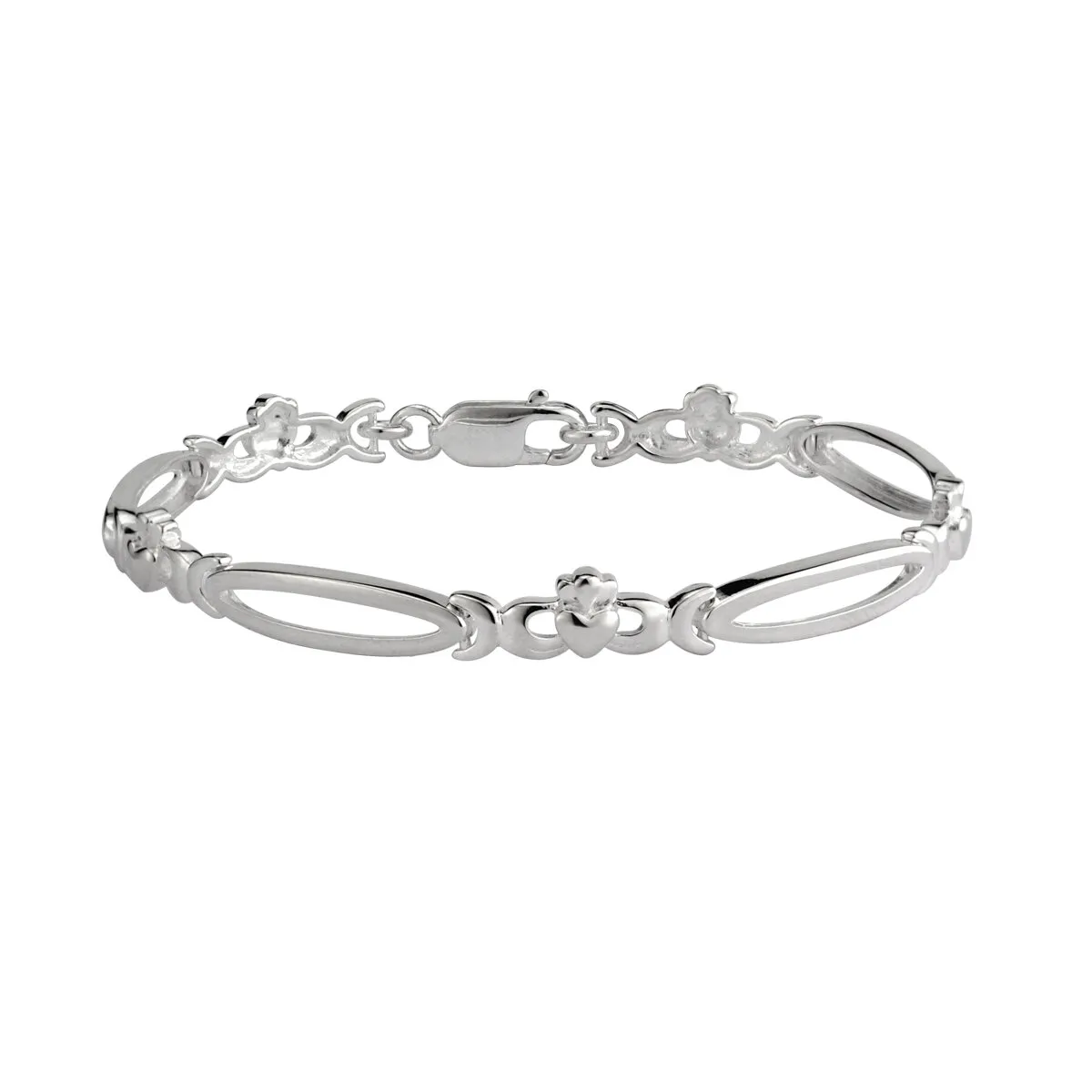 Sterling Silver Claddagh Link Bracelet