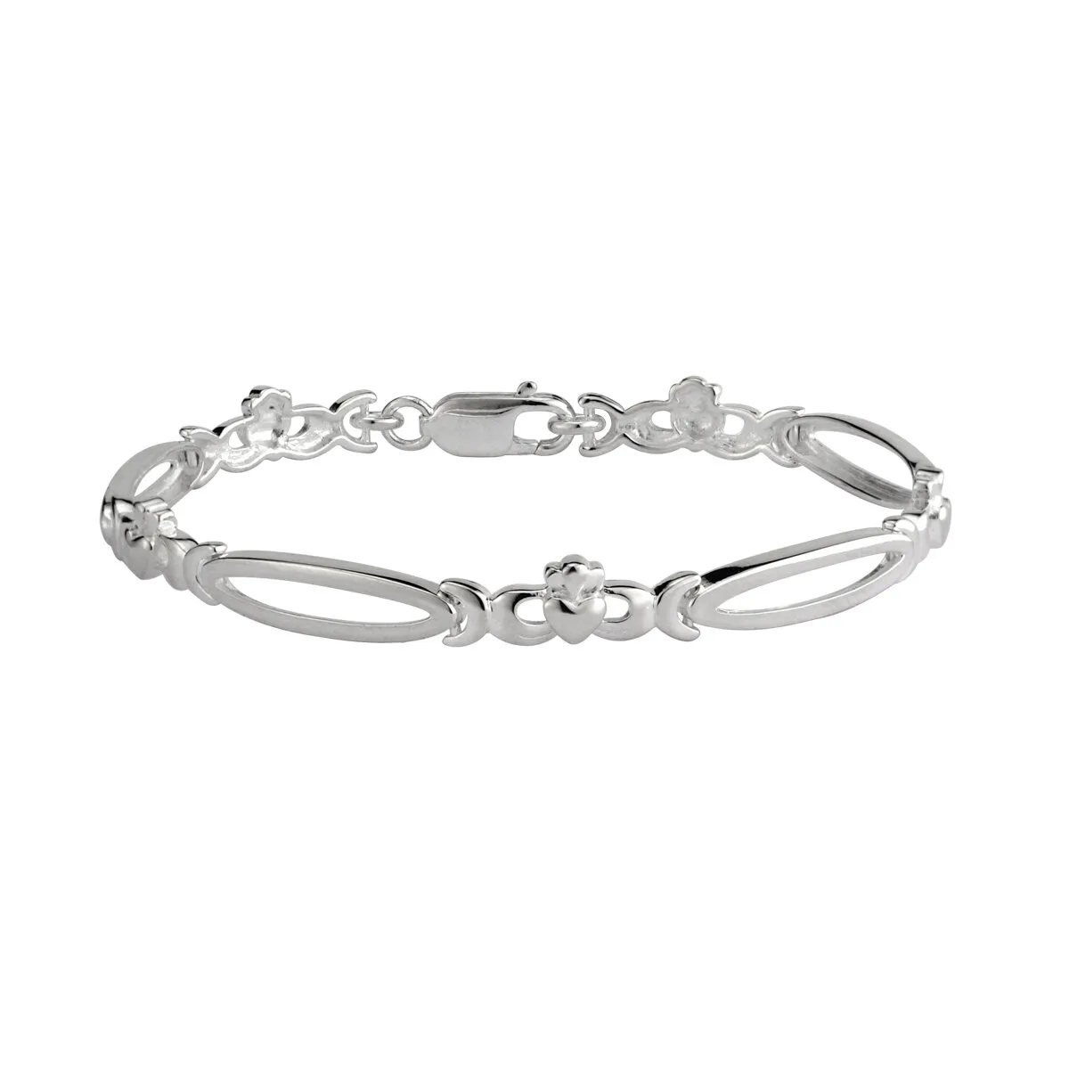 Sterling Silver Claddagh Link Bracelet...