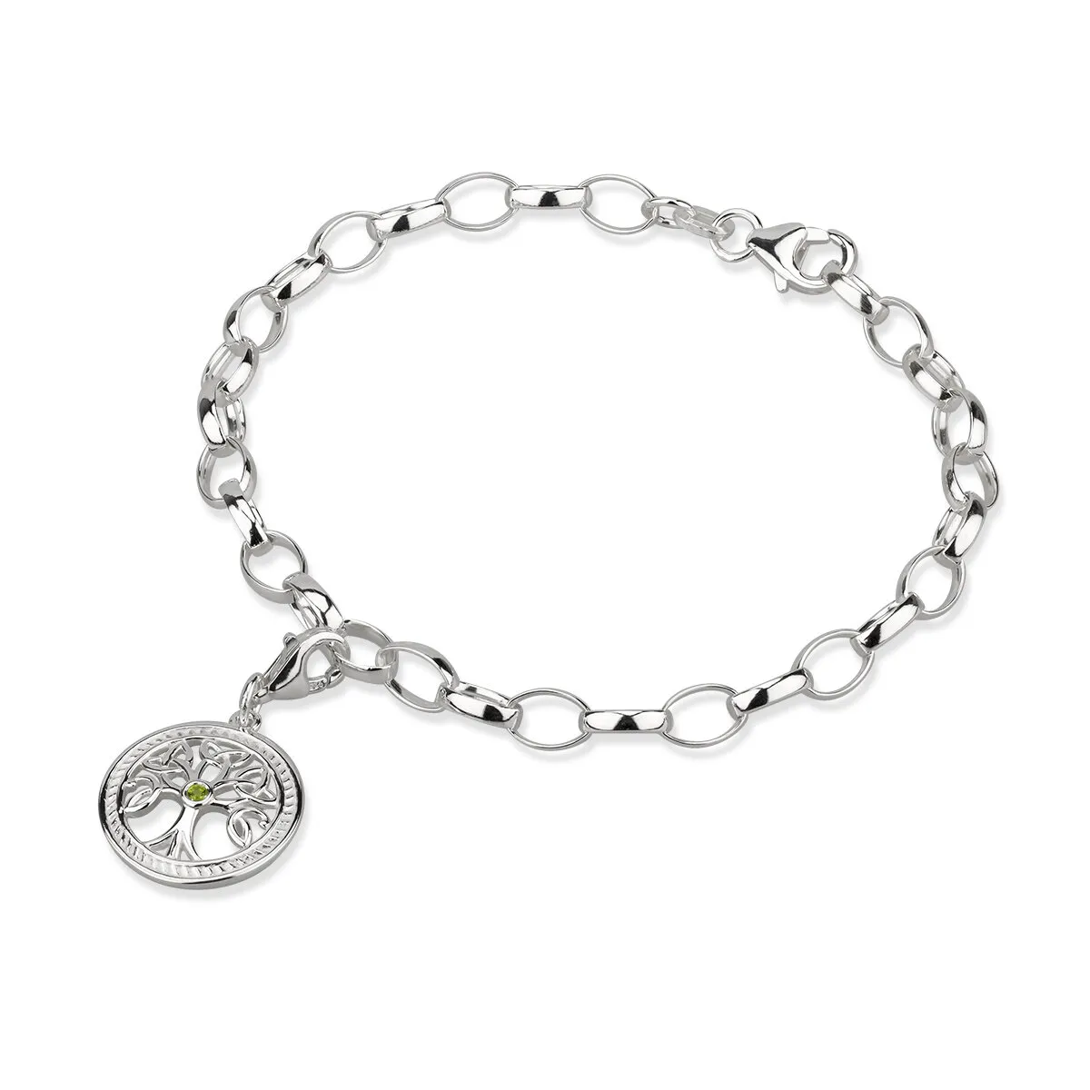 Sterling Silver Irish Tree Of Life Charm Bracelet...
