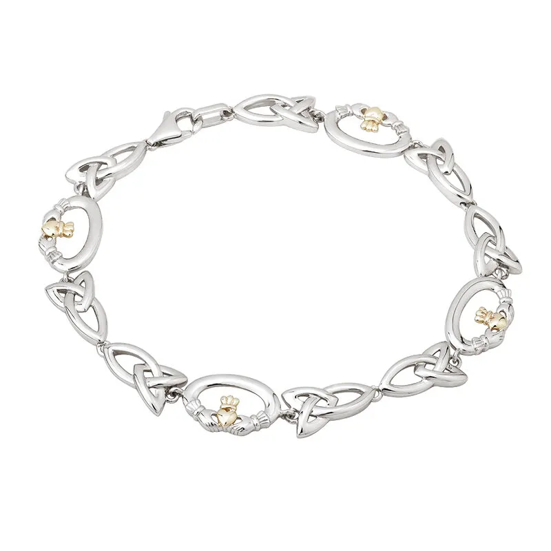 Gold And Silver Claddagh Bracelet