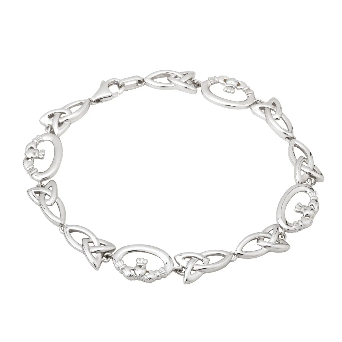 Sterling Silver Claddagh Trinity Knot Bracelet...