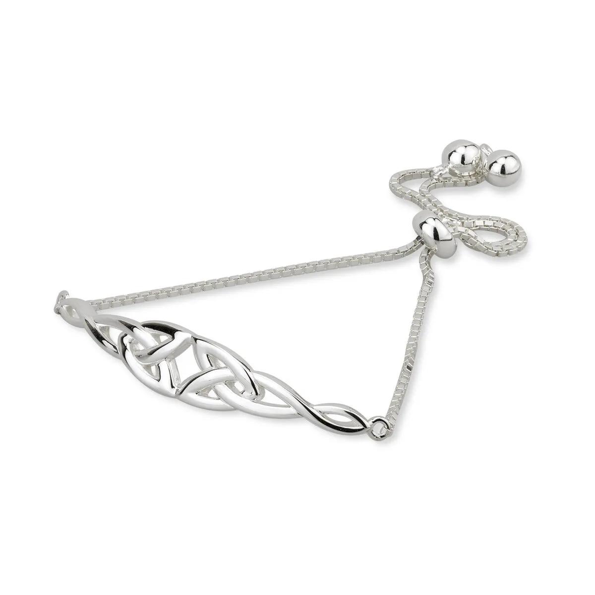 Trinity Knot Draw String Bracelet in Sterling Silver