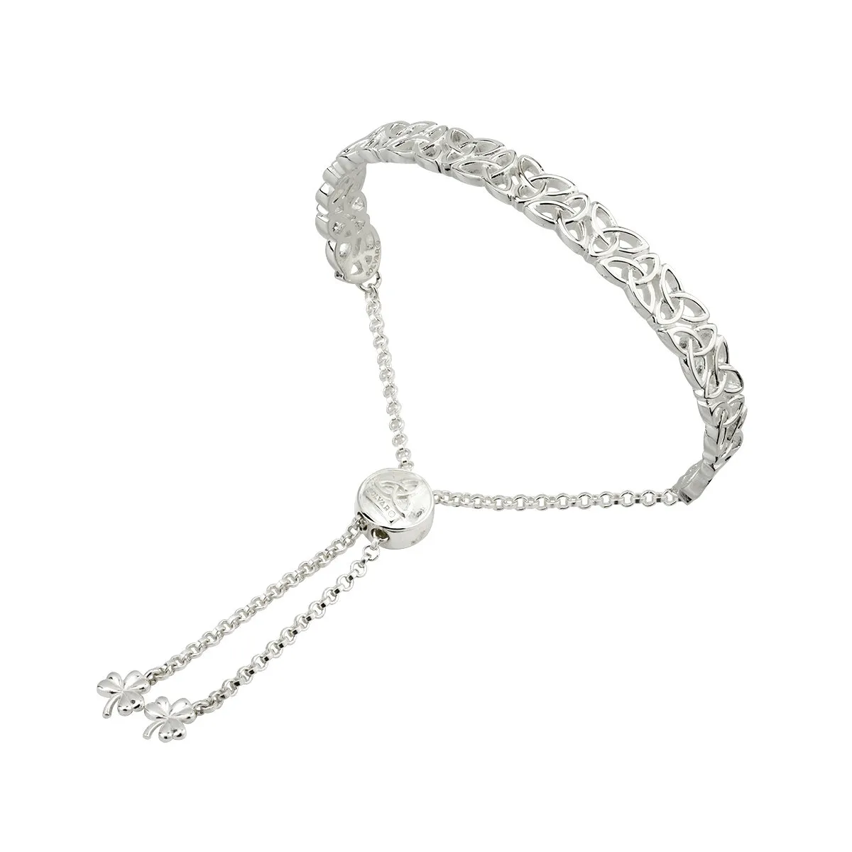 Sterling Silver Trinity Knot Draw String Bangle0...