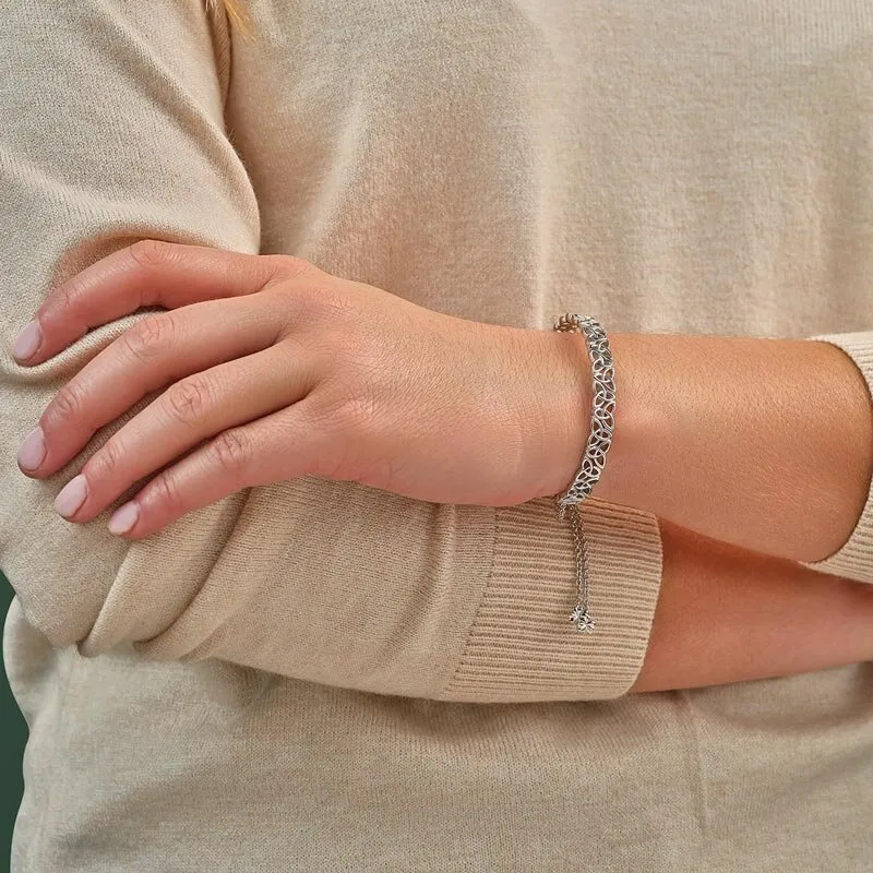 Sterling Silver Trinity Knot Draw String Bangle1