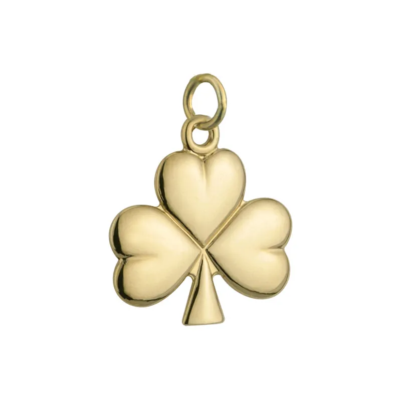 14k Gold Irish Shamrock Small Charm...