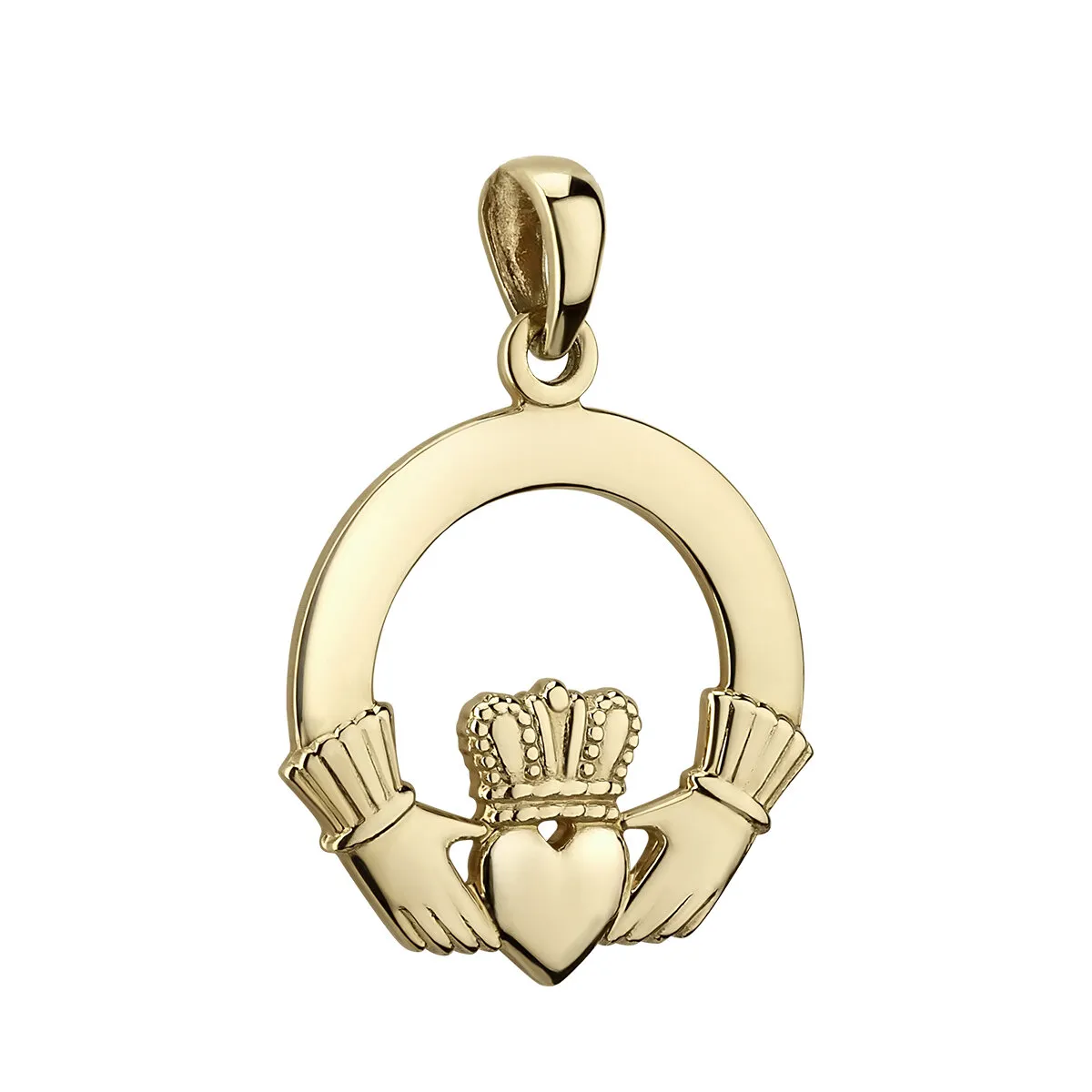 14k Gold Heavy Claddagh Charm0...