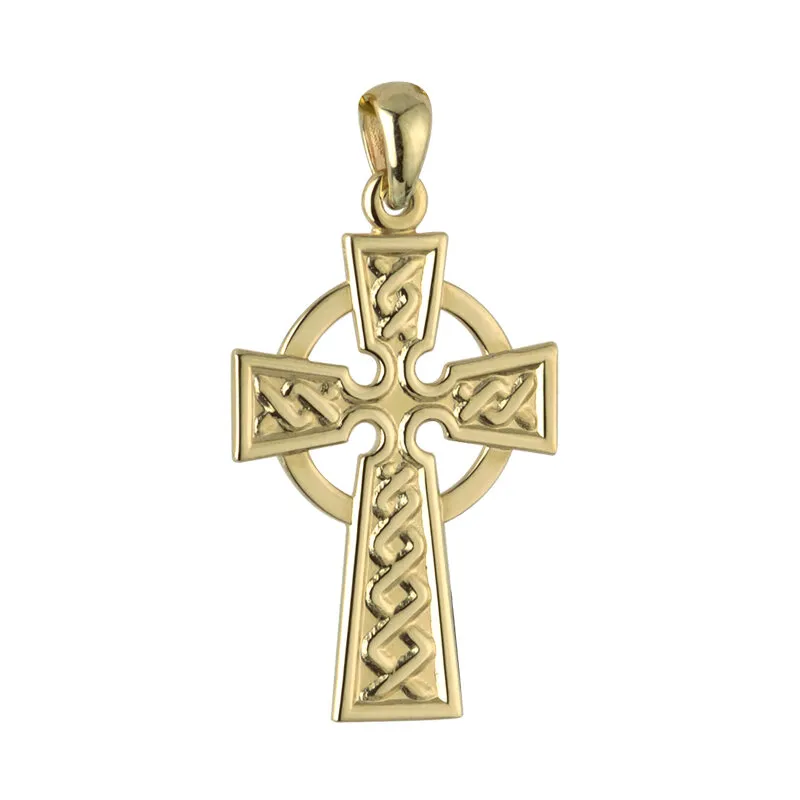 Gold Celtic Cross Charm - Mens - Large