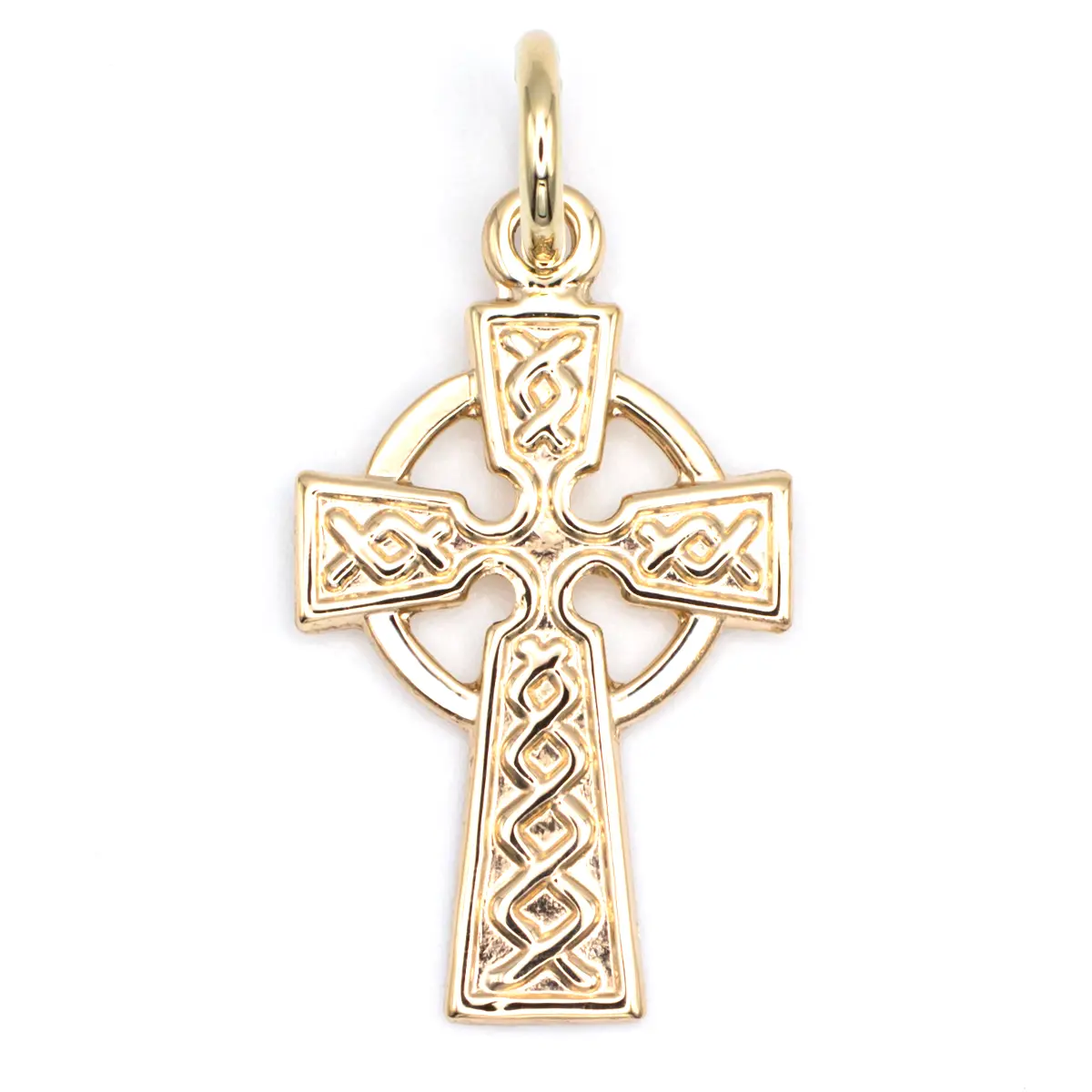 14k Gold Celtic Cross Charm 1...