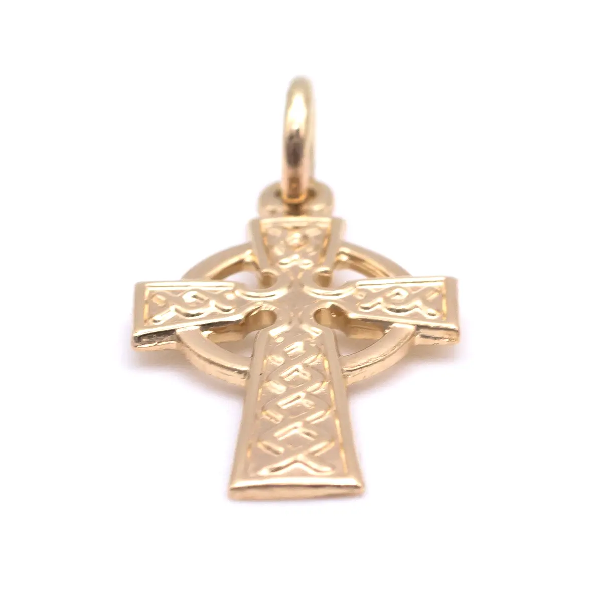 14k Gold Celtic Cross Charm 2...