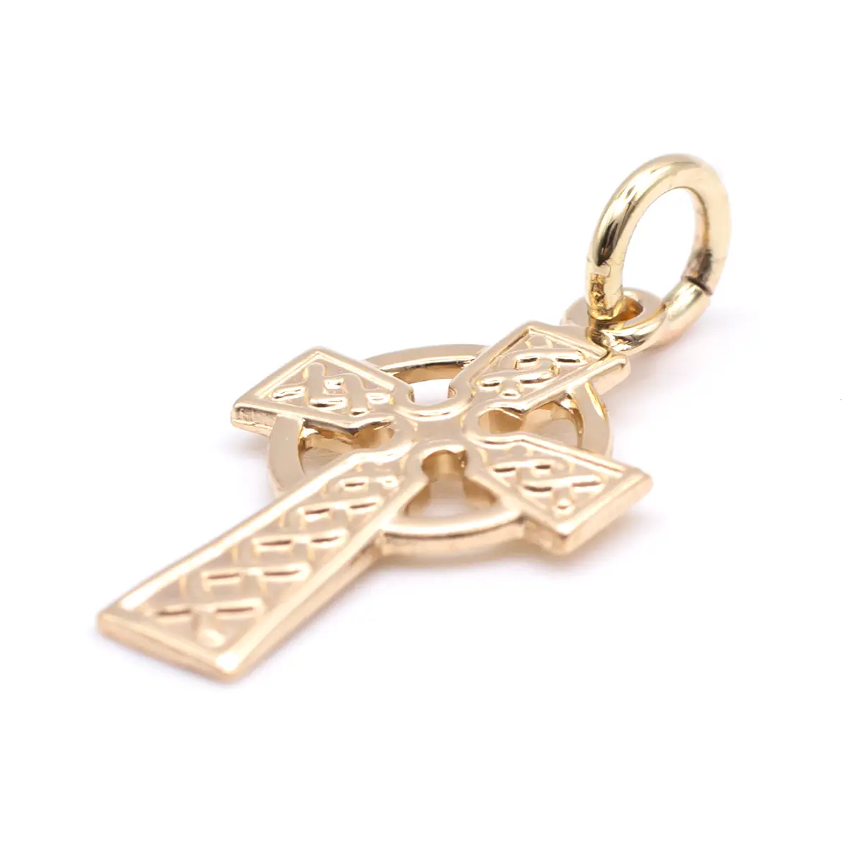 14k Gold Celtic Cross Small Charm...