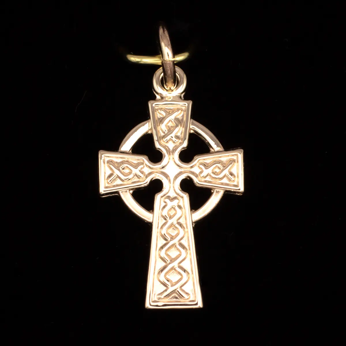 14k Gold Celtic Cross Charm 5...