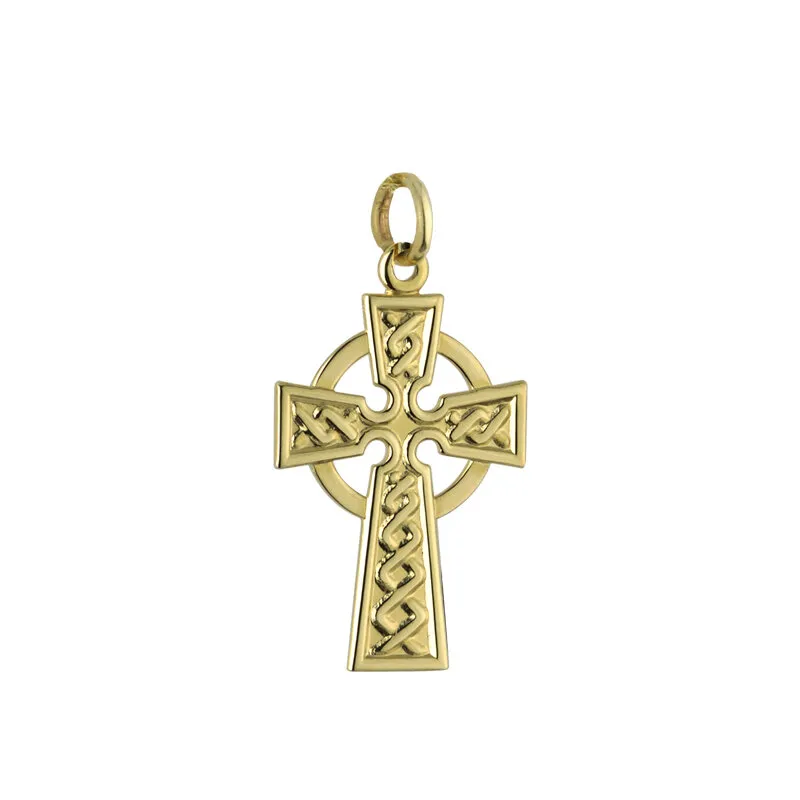 14k Gold Celtic Cross Charm Small0