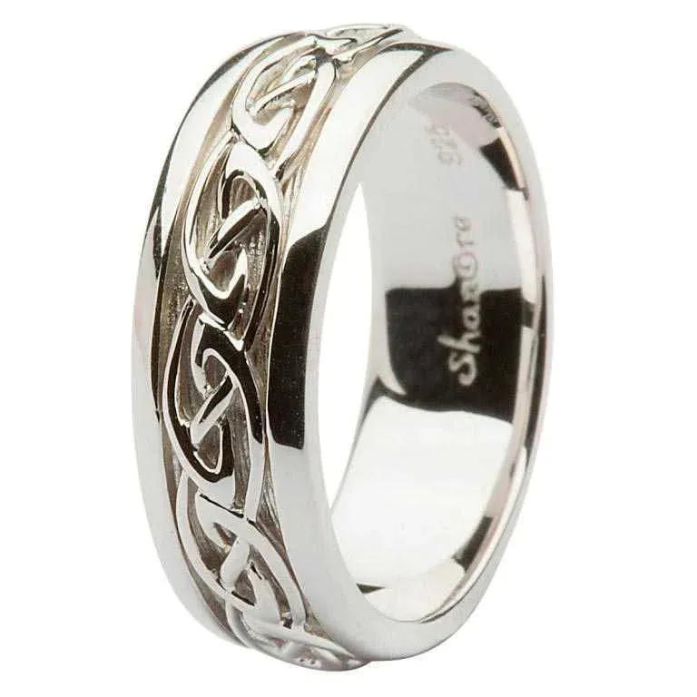 Gent Silver Celtic Knot Wedding Ring