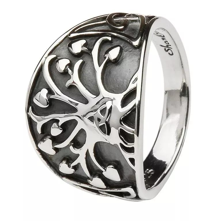 Tree Of Life Trinity Knot Silver Ring SD18 4...