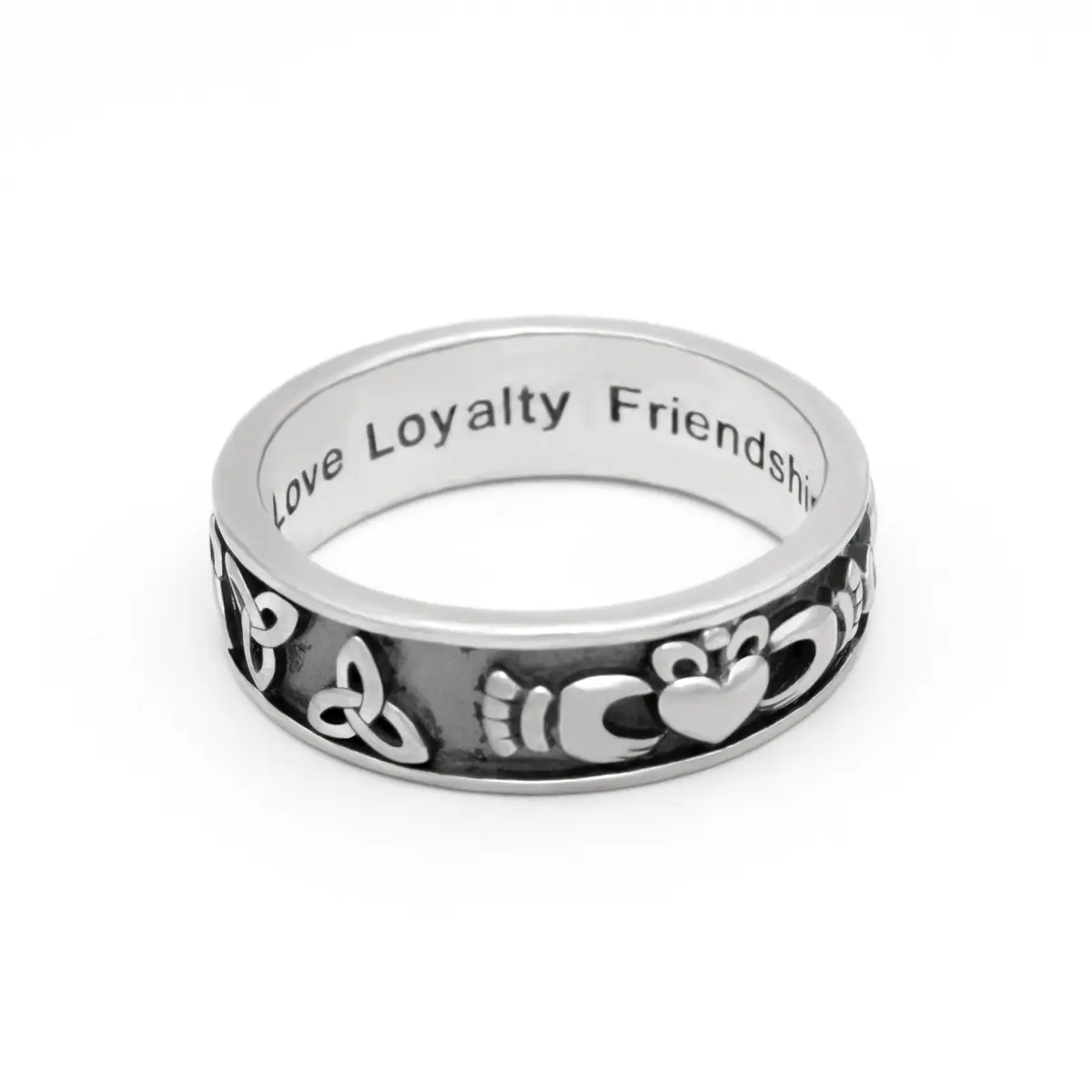 Silver Claddagh Trinity Knot Ring 1...