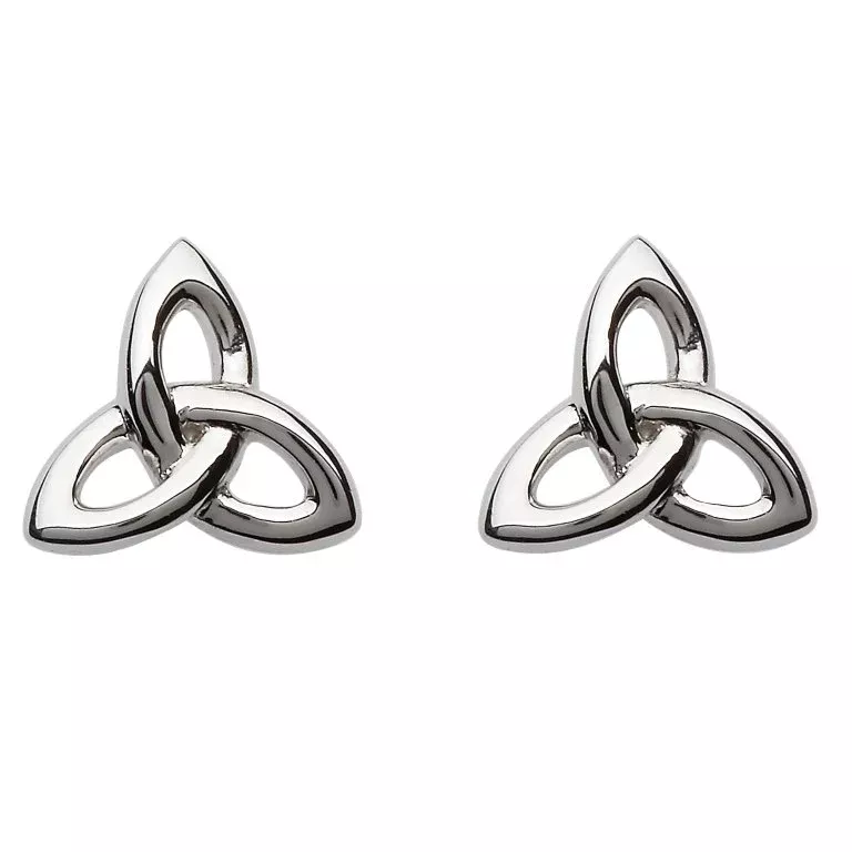 Sterling Silver Tiny Trinity Knot Stud Earrings