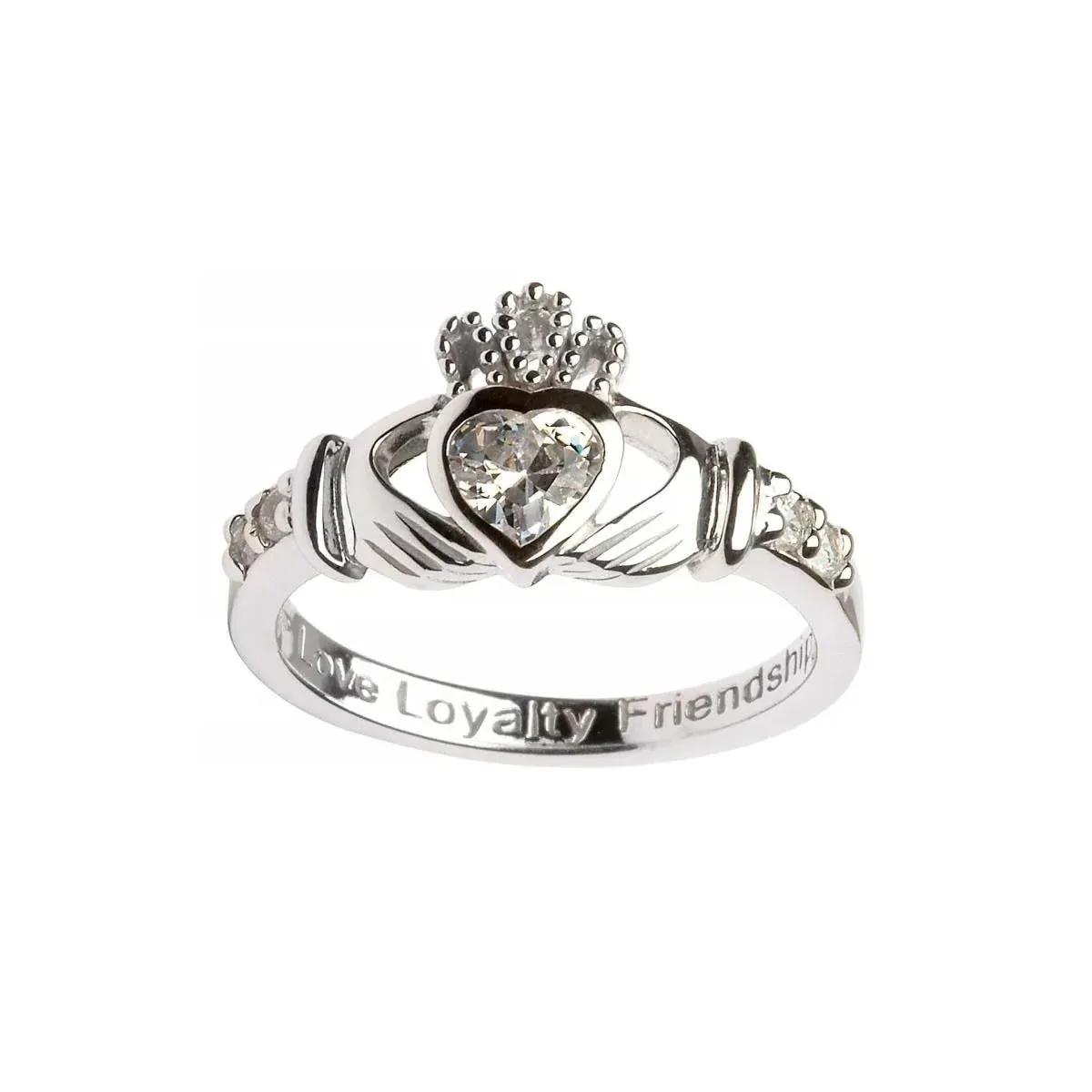 _claddagh Birthstone Ring April SL90CZ 4...