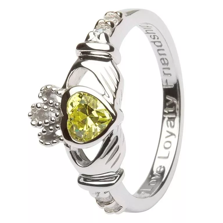 1 Claddagh Birthstone Ring August SL90P