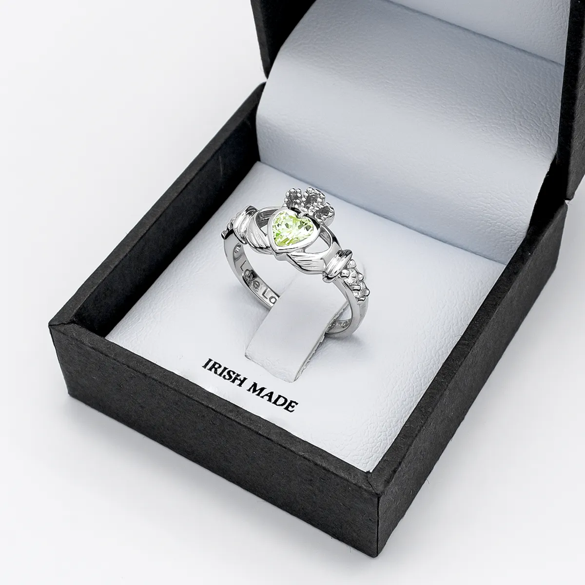 August Birthstone Claddagh Ring - Love, Loyalty, Friendship...