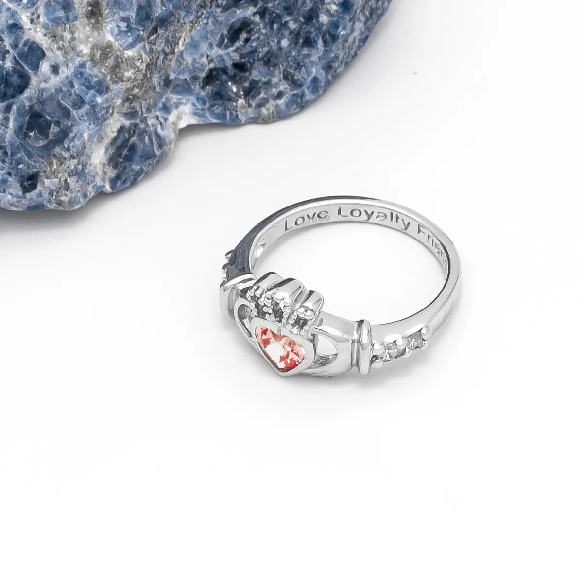 July Birthstone Claddagh Ring - Love, Loyalty, Friendship...