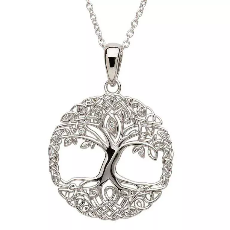 Tree Of Life Silver Necklace SP2102CZ 4 1