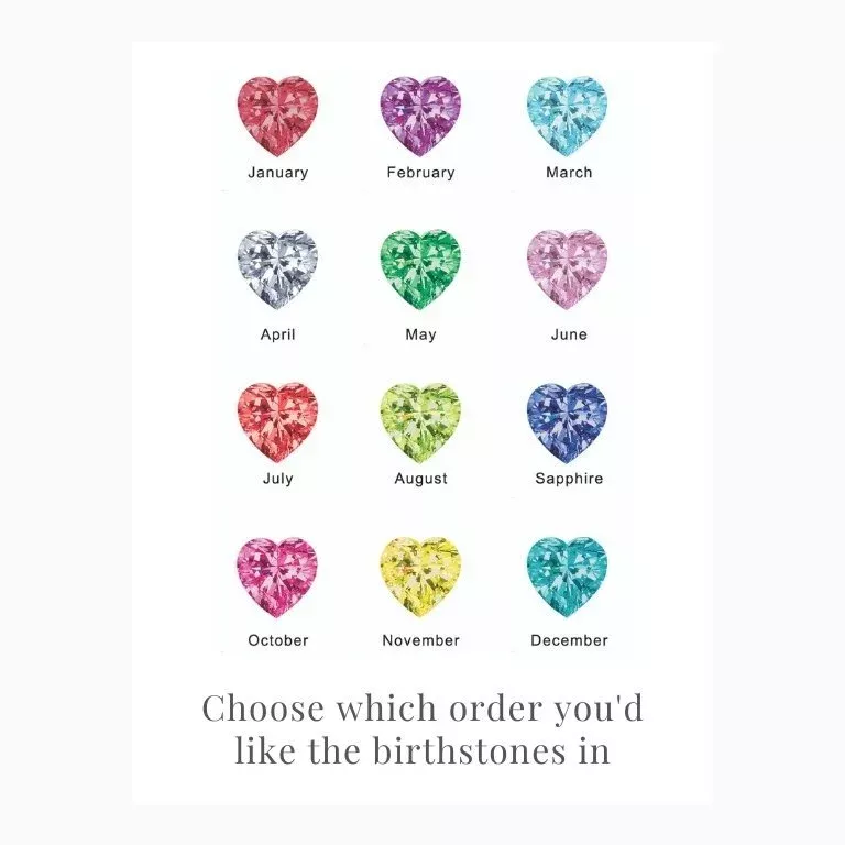 Five Stone Family Claddagh Birthstone Pendant Photo 3 