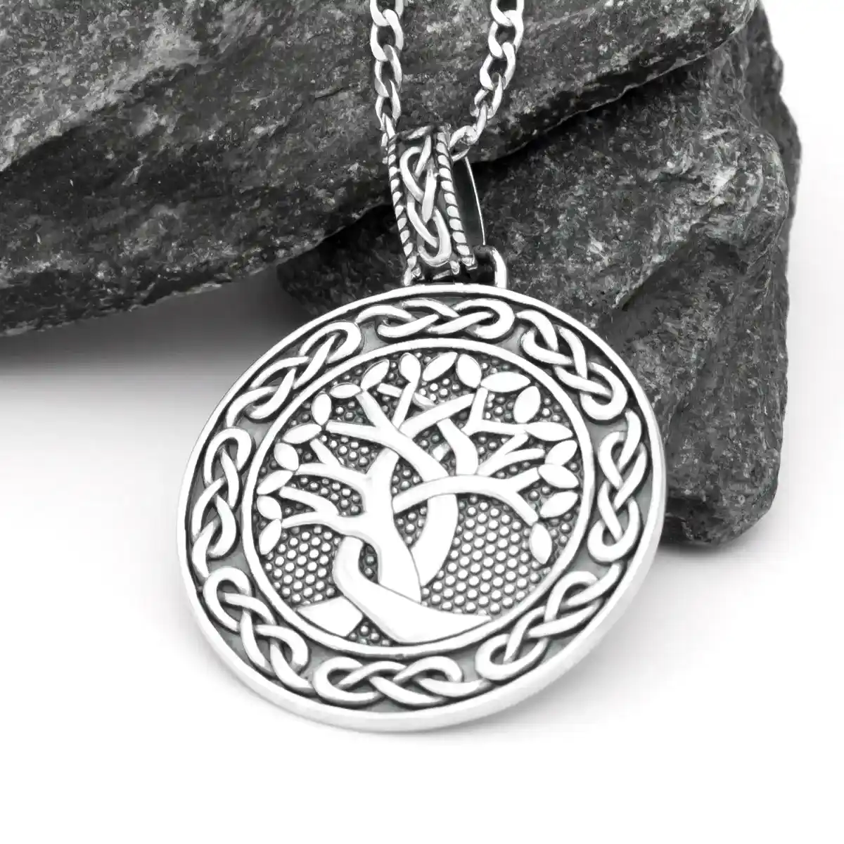 Men's Sterling Silver Tree of Life Pendant...