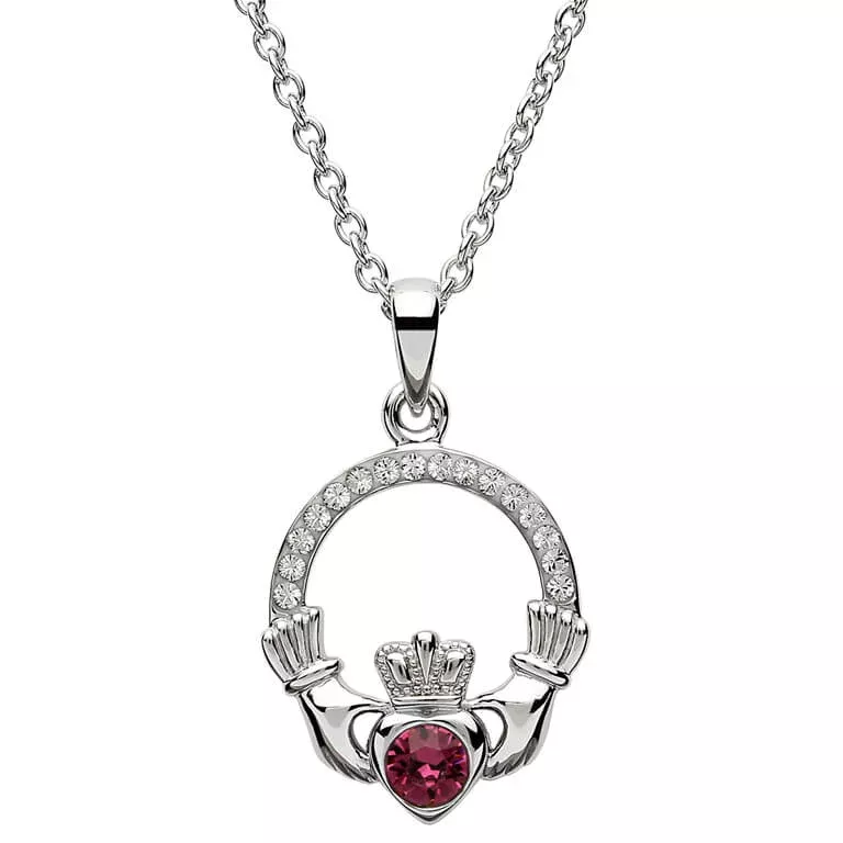 1 Claddagh Birthstone February Pendant Adorned With Swarovski Crystal SW101AY_2 4...