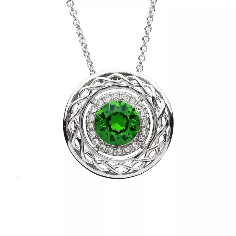 1 Sterling Silver Celtic Halo Pendant Adorned With Swarovski Crystals SW165 4