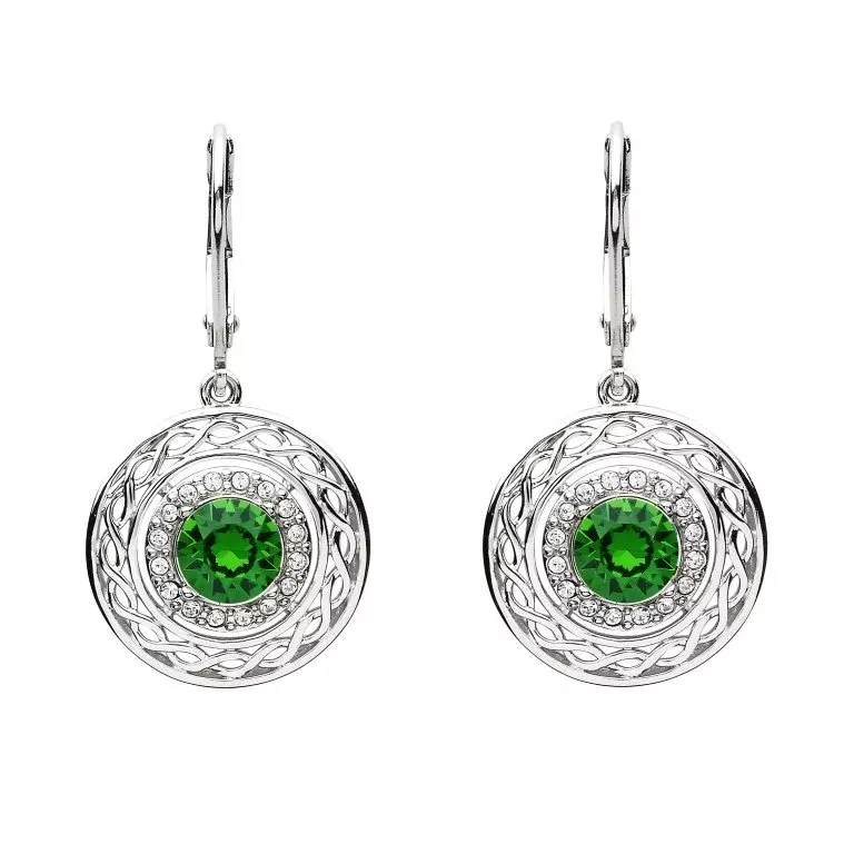 1 Sterling Silver Celtic Halo Earrings Adorned With Swarovski Crystals SW166 4