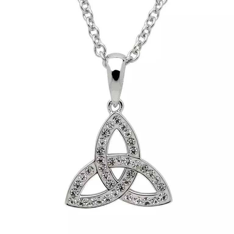 Sterling Silver Trinity Knot Pendant with Crystals Photo 5 