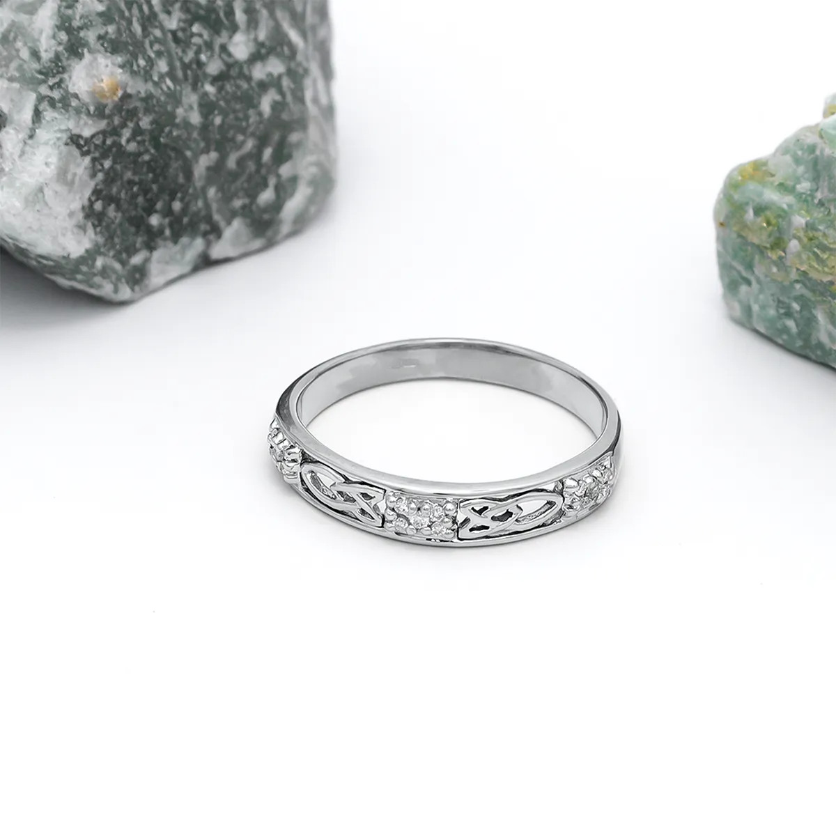 Ladies Celtic Diamond Set Wedding Band Photo 5 
