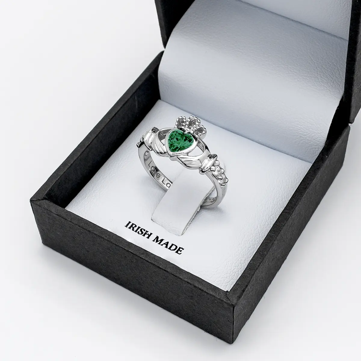 May Birthstone Claddagh Ring - Love, Loyalty, Friendship Photo 5 