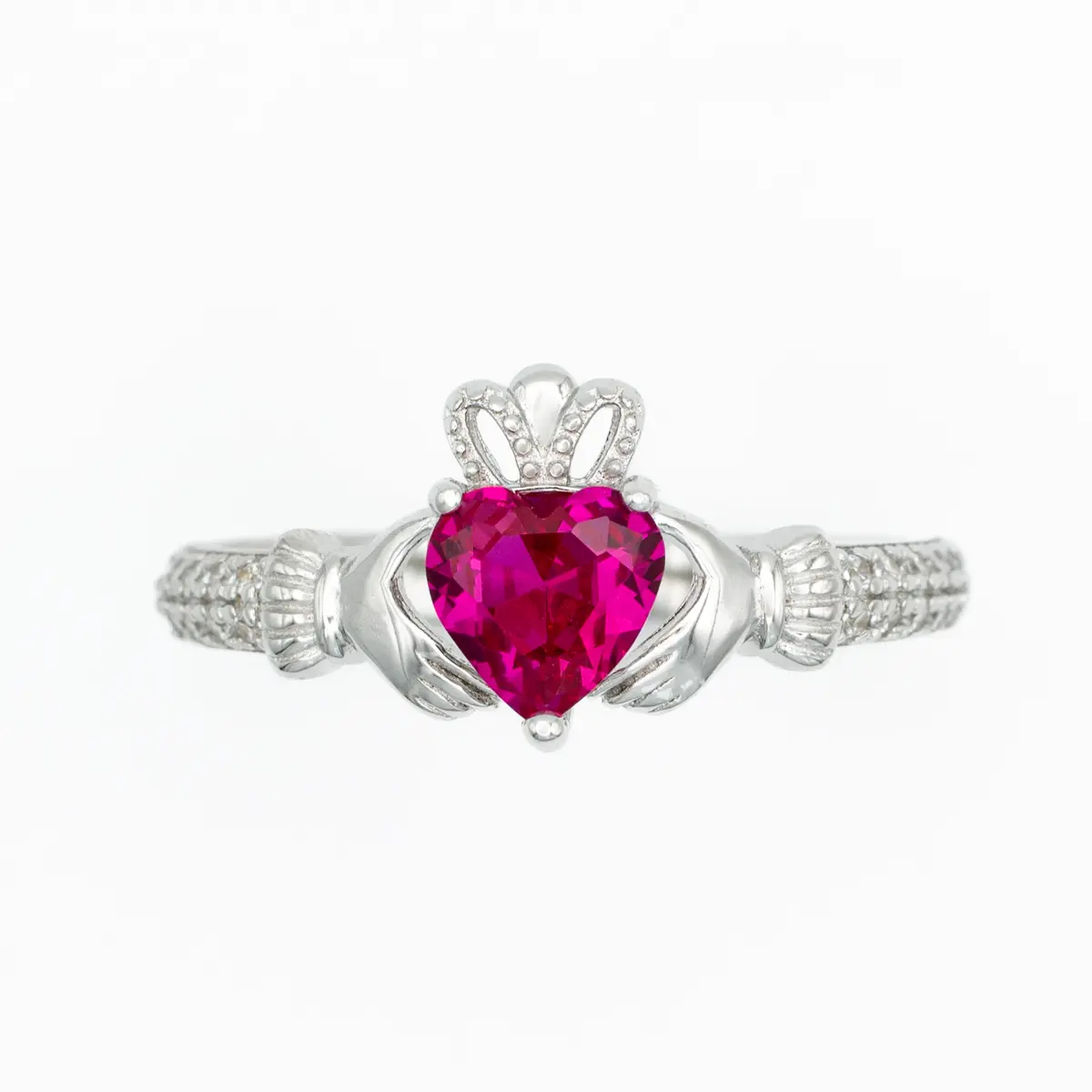 Silver July Claddagh Birthstone Ring Photo 4 