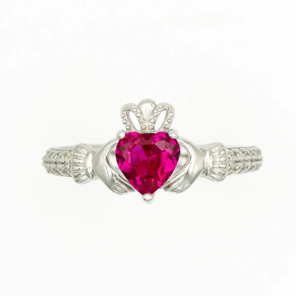 Silver July Claddagh Birthstone Ring Photo 4 
