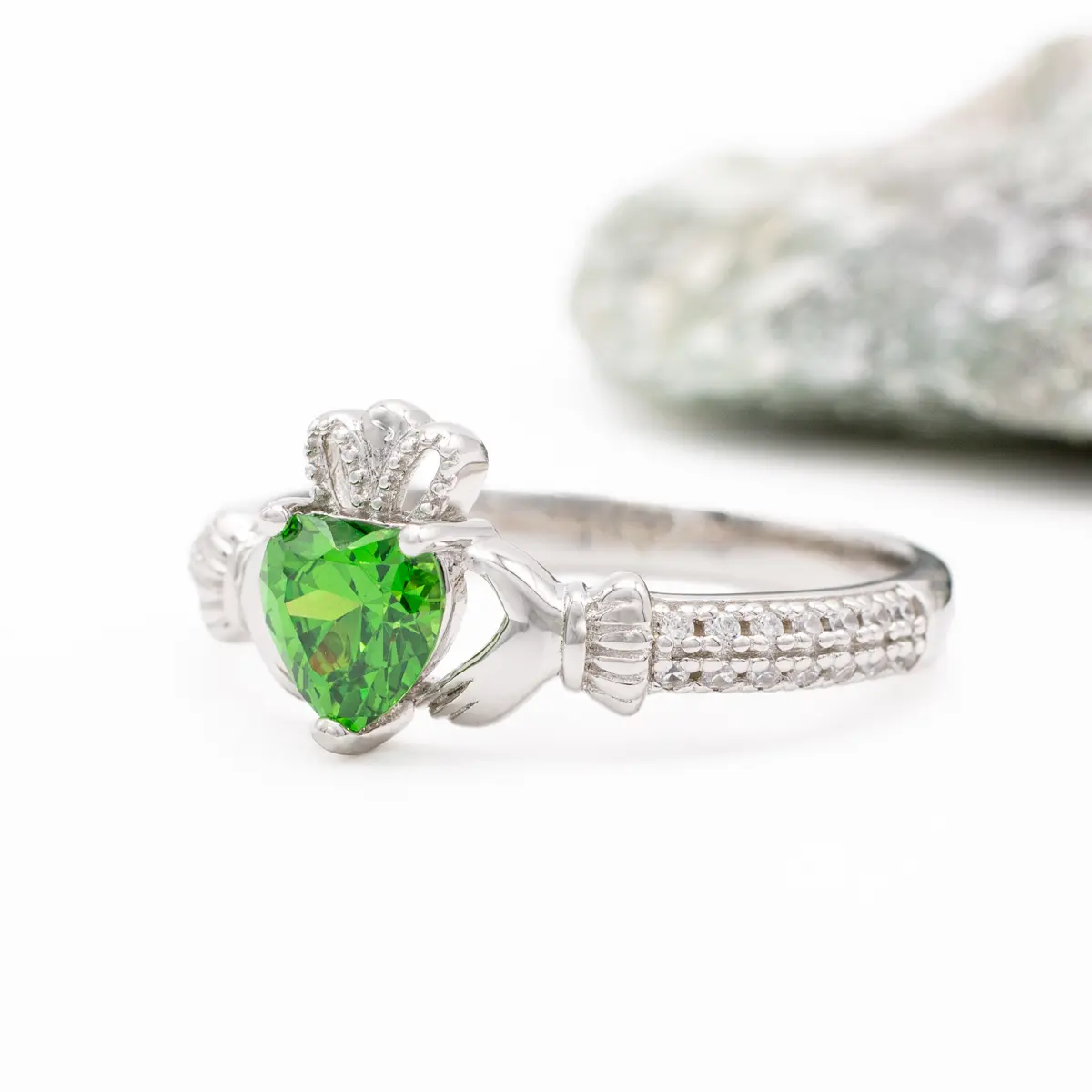 Silver May Claddagh Birthstone Ring Photo 2 
