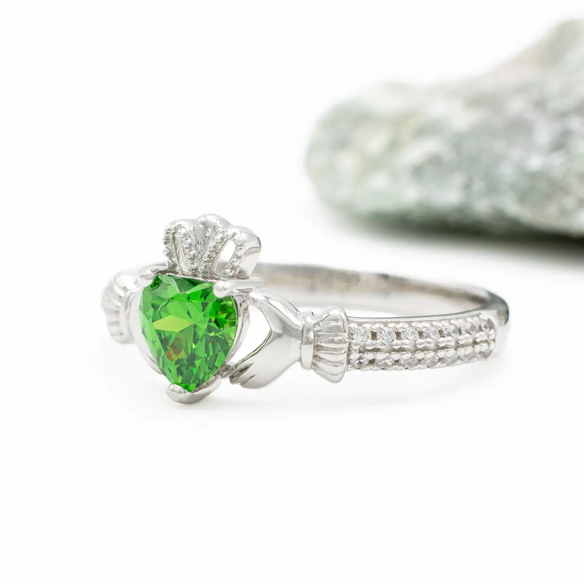 Silver May Claddagh Birthstone Ring Photo 2 